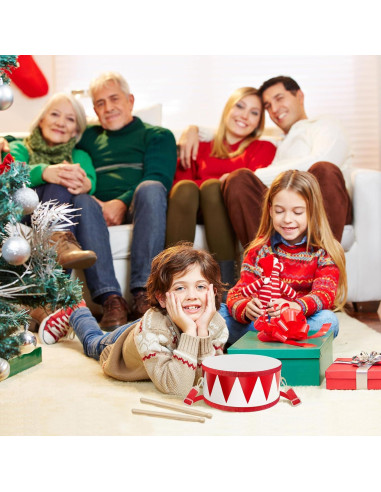 Juego de Batería Infantil Meooeck 20 cm Madera Correa Ajustable