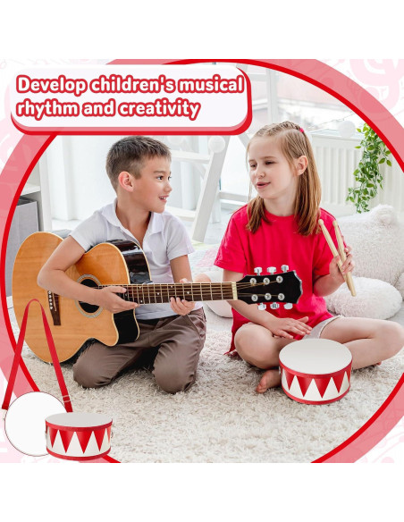 Juego de Batería Infantil Meooeck 20 cm Madera Correa Ajustable