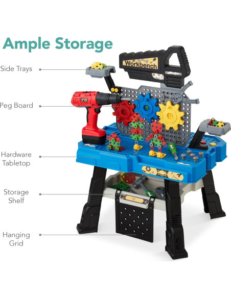 Banco de Trabajo Infantil Mejor Opción con 150 Accesorios