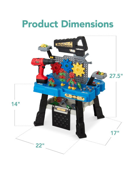 Banco de Trabajo Infantil Mejor Opción con 150 Accesorios