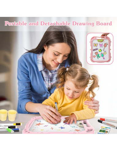 Caballete de arte ajustable PUPPSITTY rosa para niños