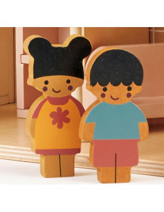 Familia de Muñecas de Madera Mentari - Set 5 Piezas 21x9.5cm 2