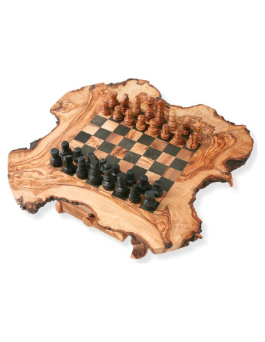 Juego de Ajedrez de Madera de Olivo Hecho a Mano 35x35 cm