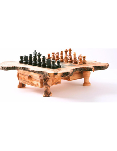 Juego de Ajedrez de Madera de Olivo Hecho a Mano 35x35 cm