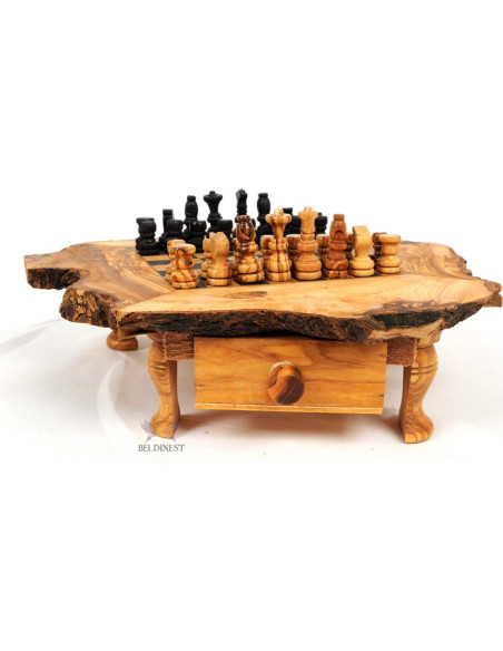 Juego de Ajedrez de Madera de Olivo Hecho a Mano 35x35 cm