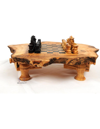 Juego de Ajedrez de Madera de Olivo Hecho a Mano 35x35 cm