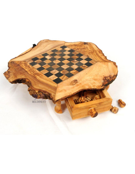 Juego de Ajedrez de Madera de Olivo Hecho a Mano 35x35 cm
