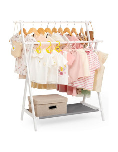 Perchero Infantil Plegable Cozivolife de Bambú con Estante