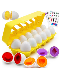 12 Huevos de Juguete Montessori Wanonoo para Niños 1-3 Años