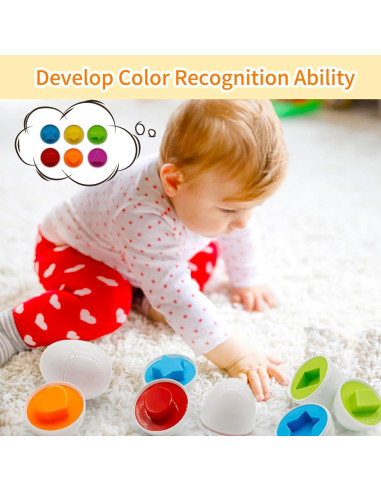 12 Huevos de Juguete Montessori Wanonoo para Niños 1-3 Años
