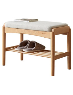 Banco de Zapatos de Madera Haya Wayshome 60x30x42 cm Natural