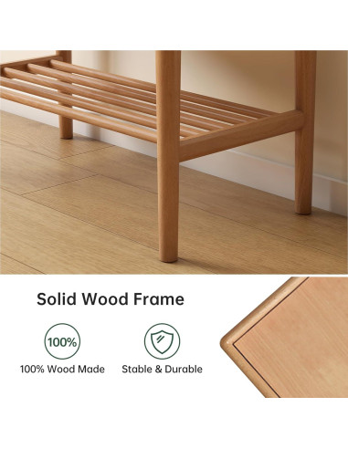 Banco de Zapatos de Madera Haya Wayshome 60x30x42 cm Natural