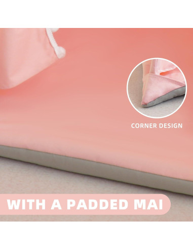 Tienda Teepee para Niños Rosa con Alfombra y Luces Estrella