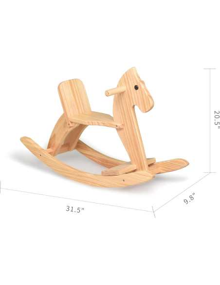 Caballo Balancín de Madera KRAND Natural para Niños 2-5 Años