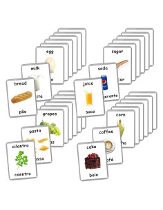 Tarjetas de Flash de Primeros Alimentos LifeLoLo - 48 Piezas Bilingües