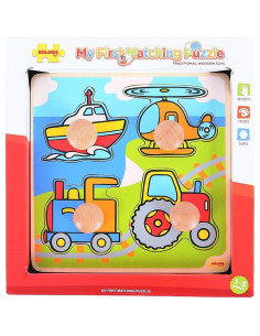 Rompecabezas de Madera Bigjigs Toys - Transporte para Niños 1 Año 2