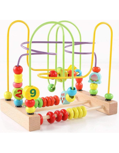 Clasificador de Formas de Madera QZMTOY con Laberinto de Perlas