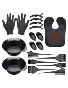Kit de Tinte para Cabello 19 Piezas Pangogogo - Negro