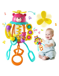 Juguetes Montessori HOLA Sonajero Rojo para Bebés 0-1 Año