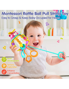 Juguetes Montessori HOLA Sonajero Rojo para Bebés 0-1 Año 2