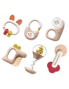 6 Piezas - Juguetes de Dentición para Bebés 0-6 Meses