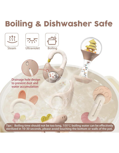 6 Piezas - Juguetes de Dentición para Bebés 0-6 Meses