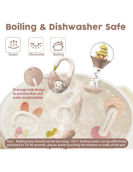 6 Piezas - Juguetes de Dentición para Bebés 0-6 Meses