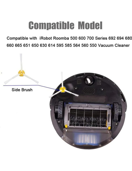 Paquete de 3 cepillos laterales Genérico para iRobot Roomba 500/600/700