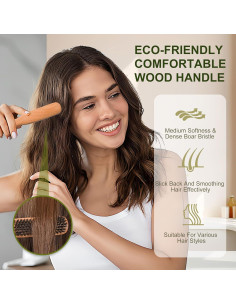 Cepillo de Cerdas de Jabalí Msnasit para Alisar Cabello 2