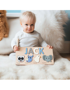 Rompecabezas de Nombre Personalizado Zuzu Puzzle - Juguete Montessori de Madera para Niños 2