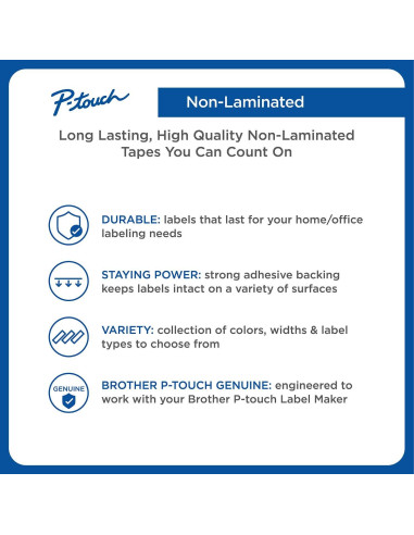 Cinta Brother M-2312PK 12mm Negro sobre Blanco 2 Paquete