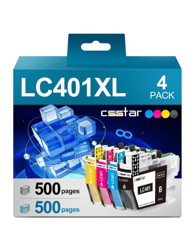 Cartuchos de tinta CSSTAR LC401XL para impresoras Brother - 4 Pack