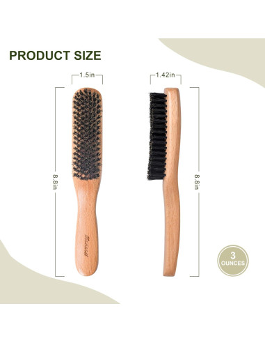 Cepillo de Cerdas de Jabalí Msnasit para Alisar Cabello