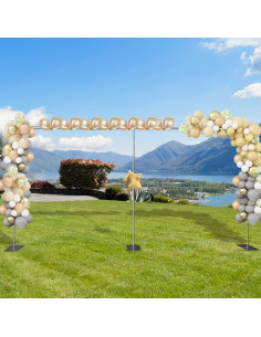 Soporte de Fondo Telescópico Martexbuy 1.5x3 a 3x6 m Plata 2