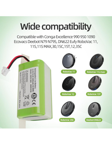 Batería de Reemplazo 14.4V 2.6Ah para Aspiradora Shark