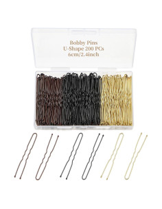 200 Pasadores de Pelo U-Forma Metal QIUTIMIY 6.1cm Multicolor