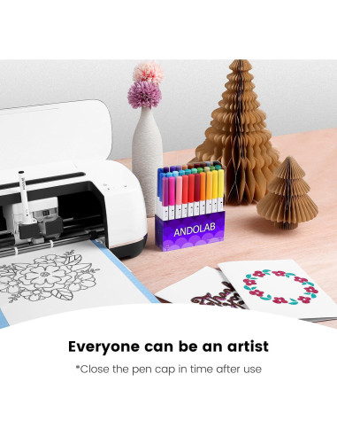 Set de 30 Marcadores Premium ANDOLAB Punta 1.0 para Cricut