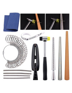 Kit de Herramientas de Medición de Tamaño de Anillo Wokape 12 Piezas