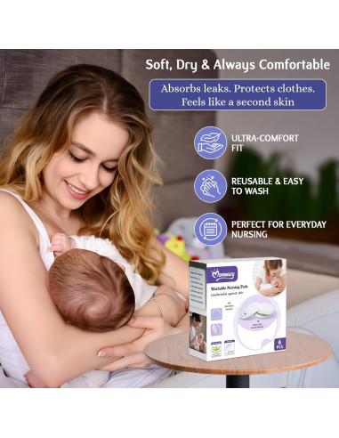 Compresas Lavables para Lactancia Momeasy - 6 Piezas