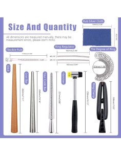 Kit de Herramientas de Medición de Tamaño de Anillo Wokape 12 Piezas 2