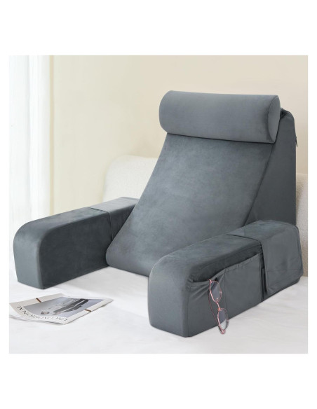 Almohada de Lectura Enitya RP-45 Mediana Gris Soporte Espalda