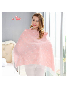 Cubierta de Lactancia Rosa Algodón Suave con Encaje 96x70 cm