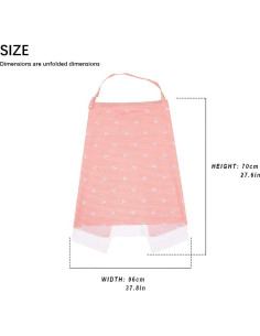 Cubierta de Lactancia Rosa Algodón Suave con Encaje 96x70 cm 2