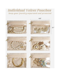 Estuche de Joyería de Viaje WATANIYA HOME Beige 14x14 cm 2