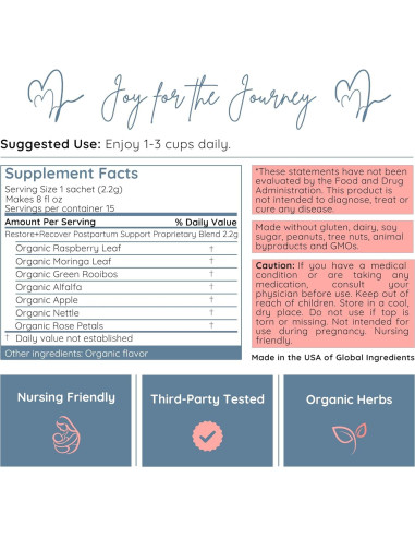 Té Herbal Postparto Momstead Restaurar y Recuperar 32.94g