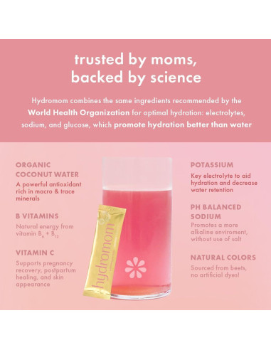 Mezcla Electrolítica Hydromom Boobie Sandía Yuzu 10 Paquetes