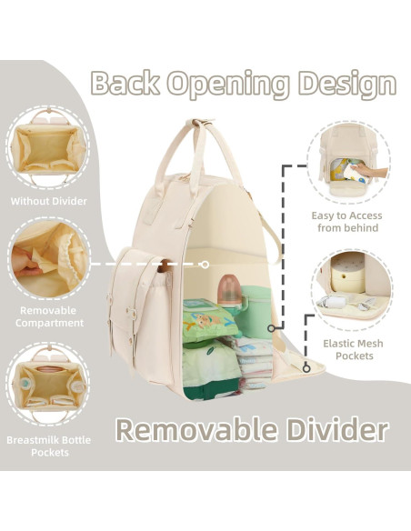 Mochila para Extractor de Leche ROSEGIN con Enfriador y 15 Bolsillos Mochila para Extractor de Leche ROSEGIN con Enfriador y 15 Bolsillos