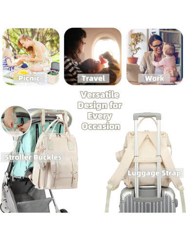 Mochila para Extractor de Leche ROSEGIN con Enfriador y 15 Bolsillos