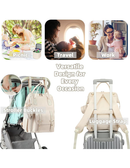 Mochila para Extractor de Leche ROSEGIN con Enfriador y 15 Bolsillos Mochila para Extractor de Leche ROSEGIN con Enfriador y 15 Bolsillos