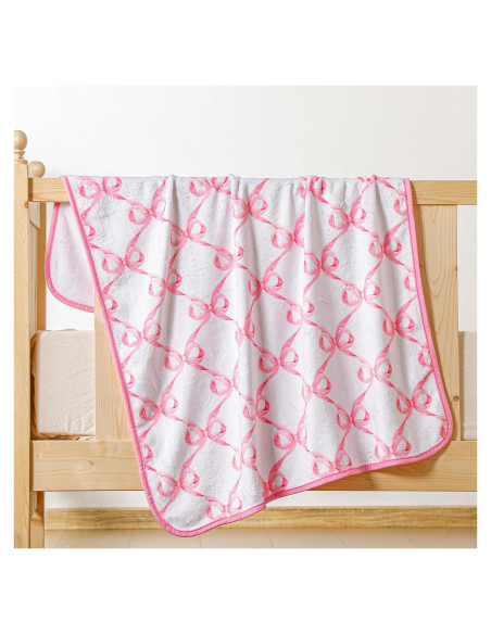 Manta para Bebé Breling con Lazo Rosa 76x102 cm Franela Suave